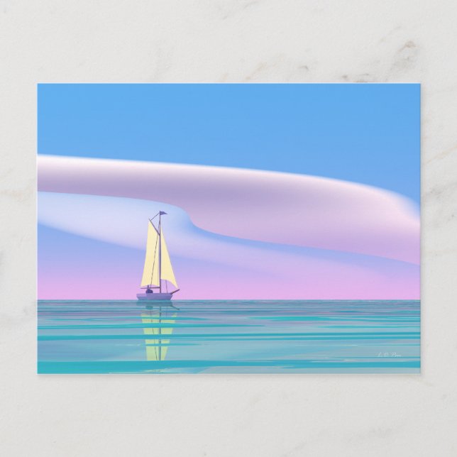 Blue Sky Sailing Postkarte (Vorderseite)