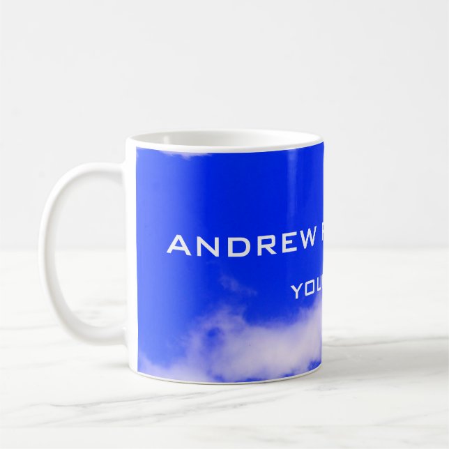 Blue Sky Schlicht Elegante Minimalistisch Einfach Kaffeetasse (Links)