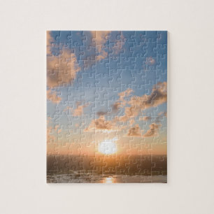 Blue Sky Sonnenaufgang Wolken Landschaftliche Bild Puzzle