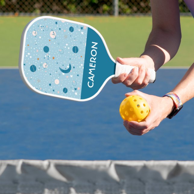 Blue Sky & Space Pattern Pickleball Schläger (InSitu)