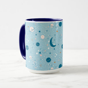 Blue Sky & Space Pattern Tasse