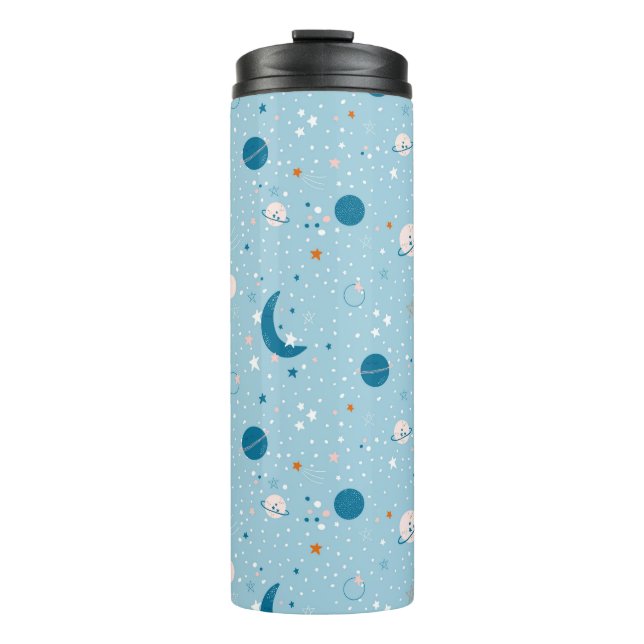 Blue Sky & Space Pattern Thermosbecher (Vorderseite)