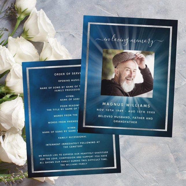 Blue Sky Star strahlend Foto Beerdigung Programm (Von Creator hochgeladen)