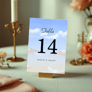Blue Sky Summer Beach Hochzeit Tischnummer