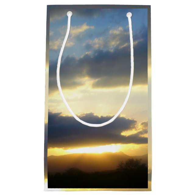 Blue Sky Sunset Geschenktasche Kleine Geschenktüte (Vorderseite)