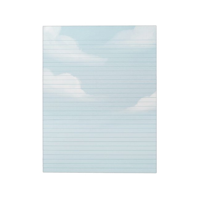 Blue Sky und Clouds Stationery Lined Notepad Notizblock (Rotiert)