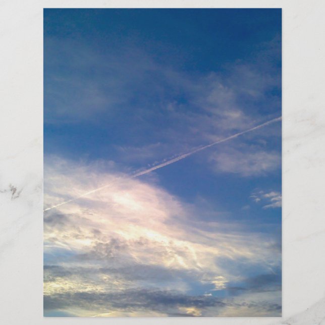 Blue Sky und Clouds Style Scrapbook Paper (Vorderseite)