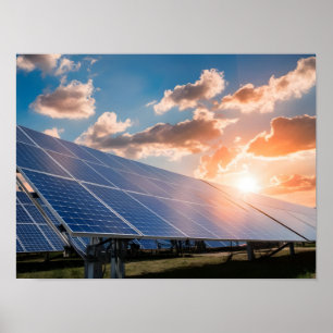 Blue Sky und Solar Panels Poster