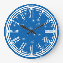 Blue Sky und White Stars Wall Clock