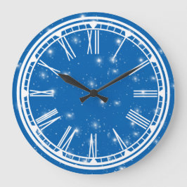 Blue Sky und White Stars Wall Clock Große Wanduhr