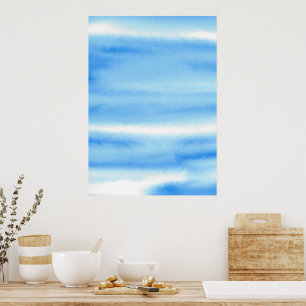Blue Sky Watercolor Abstrakt Poster