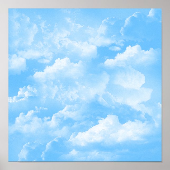 Blue Sky White Clouds Poster (Vorne)