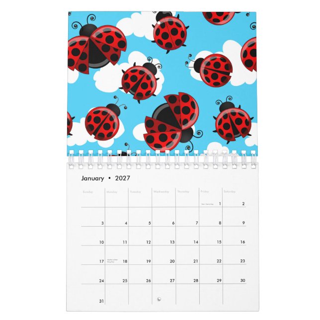 Blue Sky White Clouds Red Ladybug Käfer Kalender (Jan 2027)
