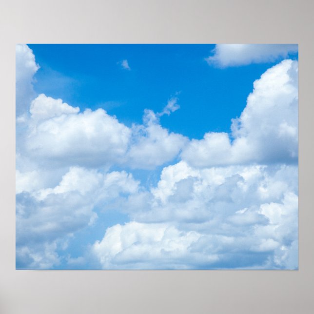 Blue Sky Wolken Hintergrund Himmel Design Poster (Vorne)