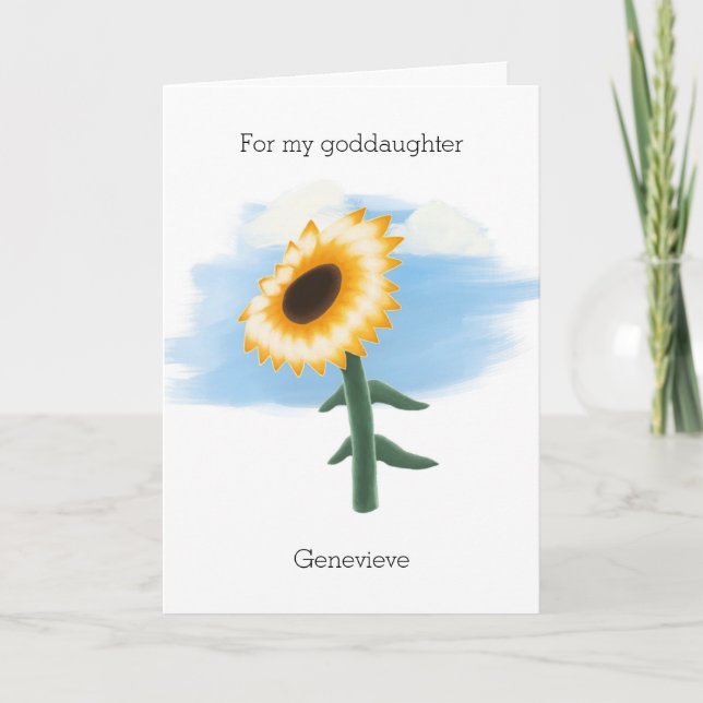 Blue Sky Yellow Sunflower GodTochtergesellschaft G Karte (Vorderseite)