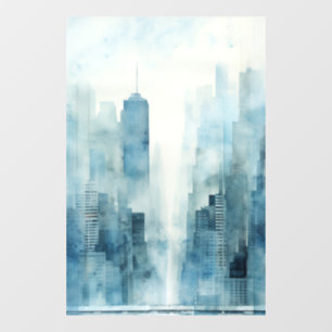 Blue Skyline Fensteraufkleber