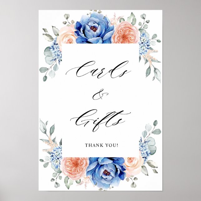 Blue Slate Dusty Blush Cards & Geschenke Poster (Vorne)