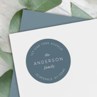 Blue Slate Family Name Rücksendeadresse Moderne