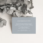 Blue Slate Wedding Hotel Unterkünfte Karten<br><div class="desc">Diese kleinen Karten sind so konzipiert,  dass sie mit unserer Hochzeitskollektion in Chiffon übereinstimmen. Sie sind eine elegante und diskrete Art,  die Gäste über alle empfohlenen Hotels,  Gruppencodes oder Buchungsrabatte lassen. Einfaches Design mit eigenem Text auf einem schwarz-grauen Hintergrund. Karten werden in einen dunkleren Schieferblau verwandelt.</div>