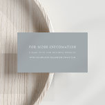 Blue Slate Wedding Website Cards Begleitkarte<br><div class="desc">Diese kleinen Karten sind so konzipiert, dass sie mit unserer Hochzeitskollektion in Chiffon übereinstimmen und sind eine elegante und diskrete Art, Gäste zu Ihrer Hochzeitswebsite zu leiten, um weitere Informationen zu erhalten. Einfaches Design mit drei Zeilen benutzerdefiniertem Text auf einem dunkelblauen grauen Hintergrund. Karten werden in einen dunkleren Schieferblau verwandelt....</div>