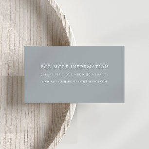 Blue Slate Wedding Website Cards Begleitkarte