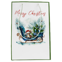 Blue Sled Baby Rentier Mittlere Geschenktüte