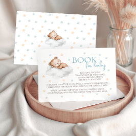 Blue Sleeping Teddy Bear Book for Baby Showcard Begleitkarte