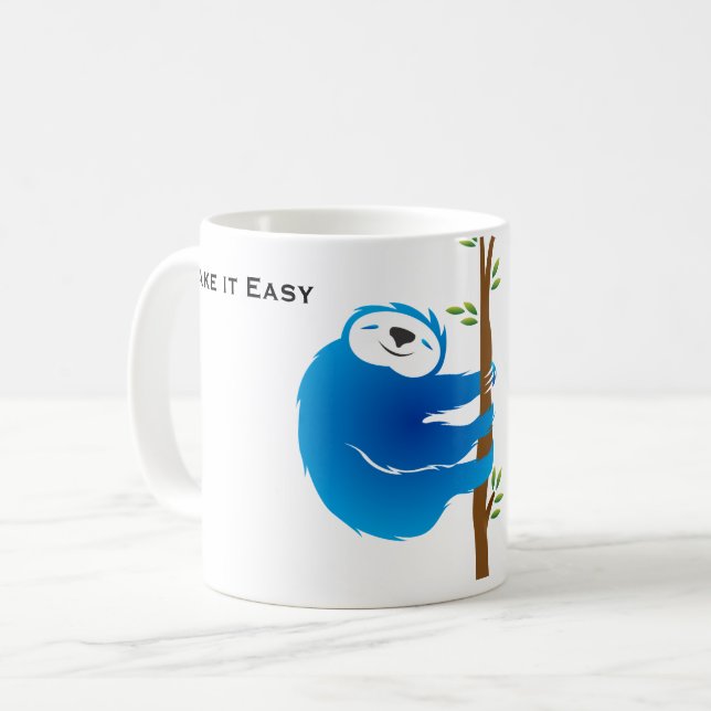 Blue Sloth macht es einfach, nett und langatmig Ka Kaffeetasse (Vorderseite Links)