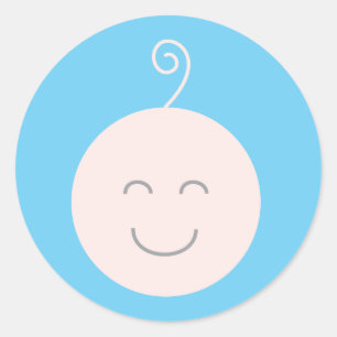 Blue Smile Baby Sticker