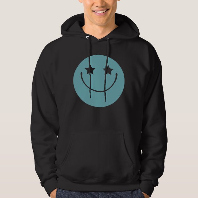 Blue Smile Face Happy  Smiling Face Cute Peace Kid Hoodie (Vorderseite)
