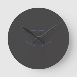 Blue Smile Face Wall Clock Runde Wanduhr
