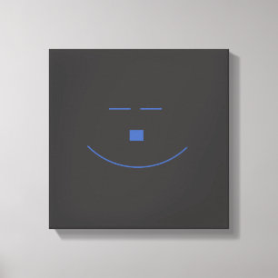 Blue Smile Face Wrapped Canvas Leinwanddruck