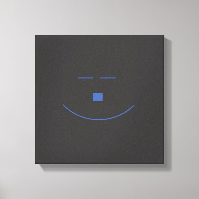 Blue Smile Face Wrapped Canvas Leinwanddruck (Vorderseite)