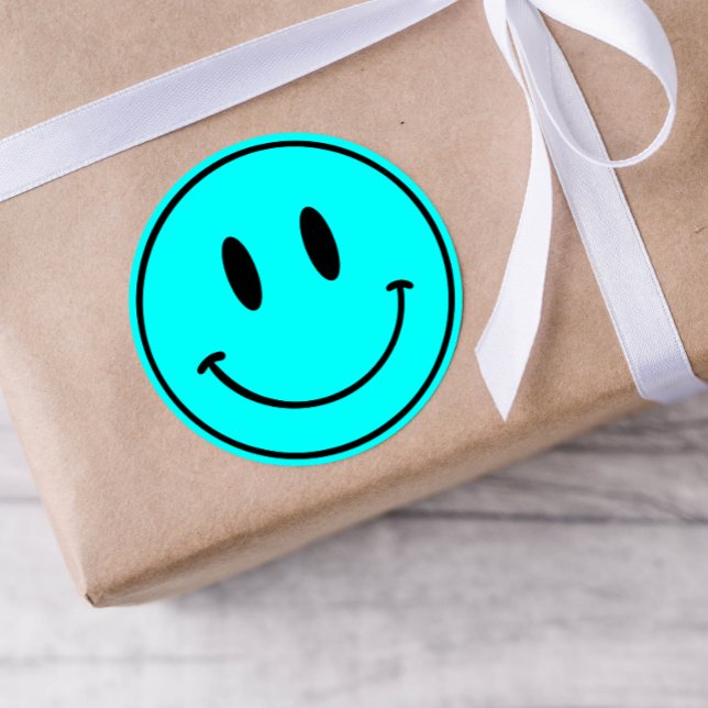 Blue Smiley One Happy Typ/Gal Birthday Stickers (Von Creator hochgeladen)