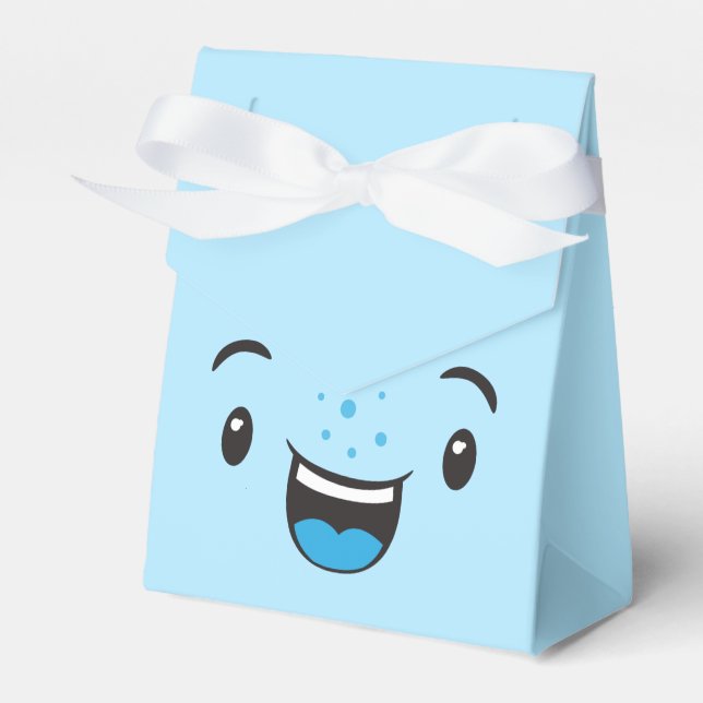 Blue Smiling Kawaii Face Geschenkboxen Geschenkschachtel (Vorderseite)