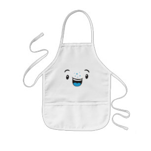 Blue Smiling Kawaii Face Kid's Schürze