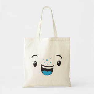 Blue Smiling Kawaii Face Tote Bag Tragetasche