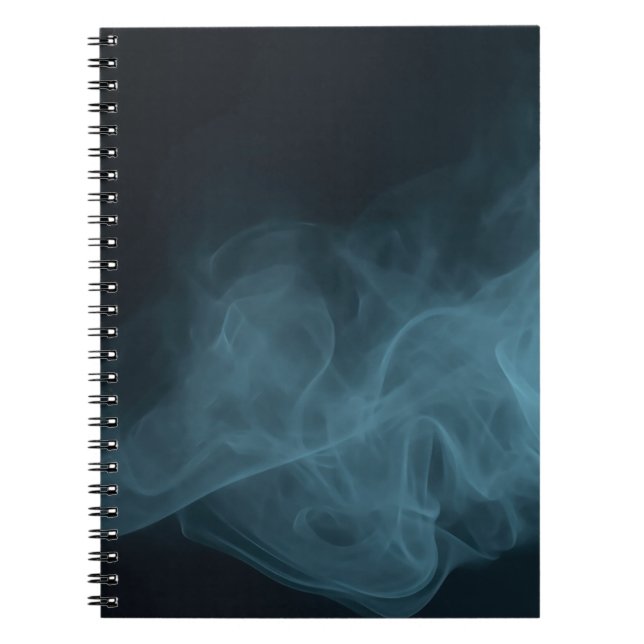Blue Smoke on Black Abstract Art Notebook Notizblock (Vorderseite)