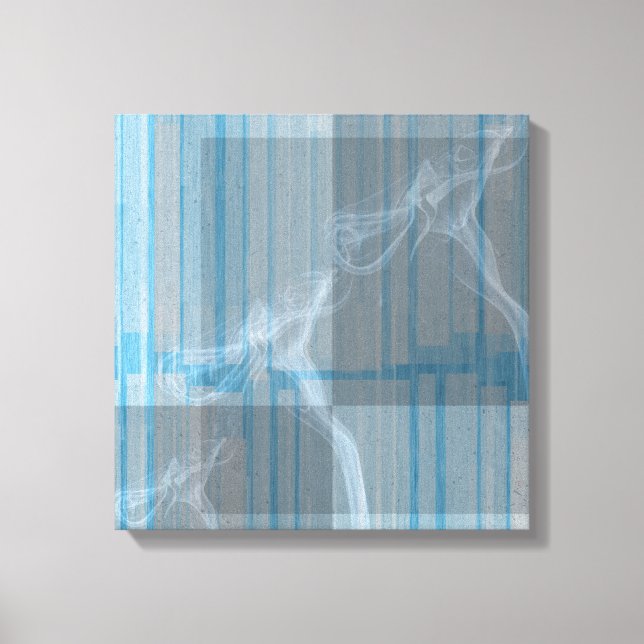 Blue Smoke & Stripes Canvas Art Leinwanddruck (Vorderseite)