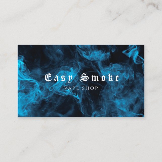 Blue Smoke Vape Shop Business Card Visitenkarte (Vorderseite)