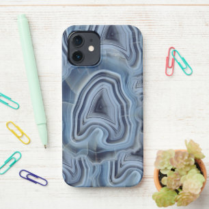 Blue Smoky Agate Geode iPhone 12 Hülle