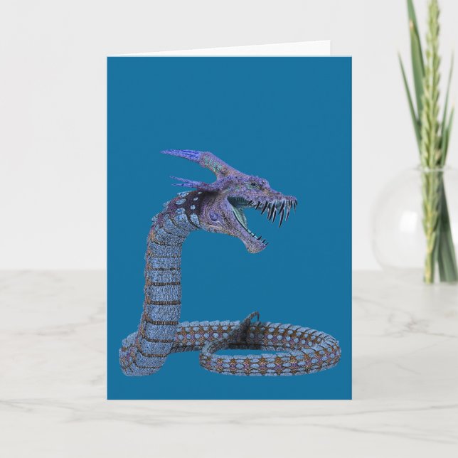 Blue Snake Dragon Karte (Vorderseite)