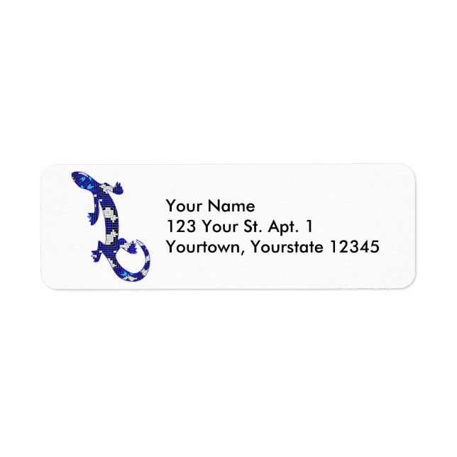 Blue Snake Skin Lizard Adressetikett (Vorne)