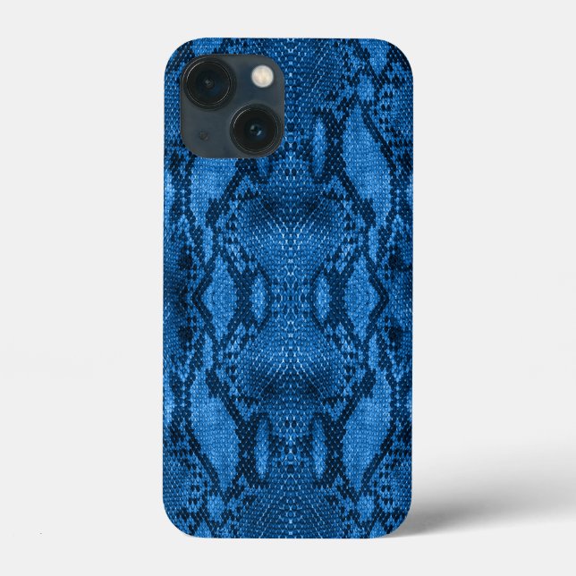 Blue Snake Skin Print Case-Mate iPhone Hülle (Rückseite)