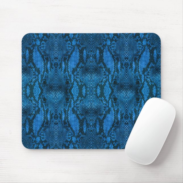Blue Snake Skin Print Mouse Pad Mousepad (Mit Mouse)