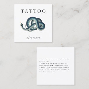 Blue Snake Tattoo Aftercare Instructions Modern Quadratische Visitenkarte