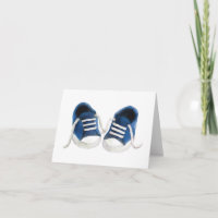 Blue Sneakers Baby Dusche Danke Karten