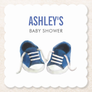 Blue Sneakers Baby Dusche Untersetzer, Paper Unter Untersetzer