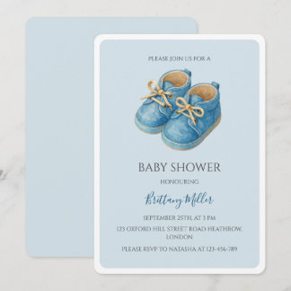 Blue Sneakers Baby Shower Sports Einladung