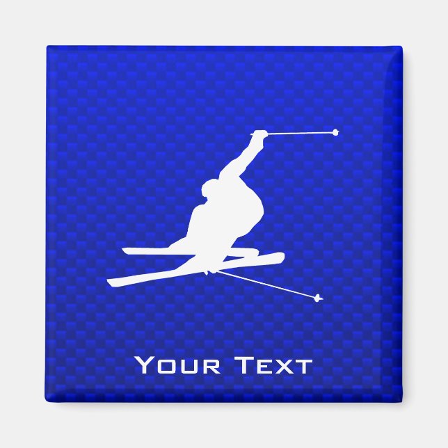 Blue Snow Ski Magnet (Vorne)